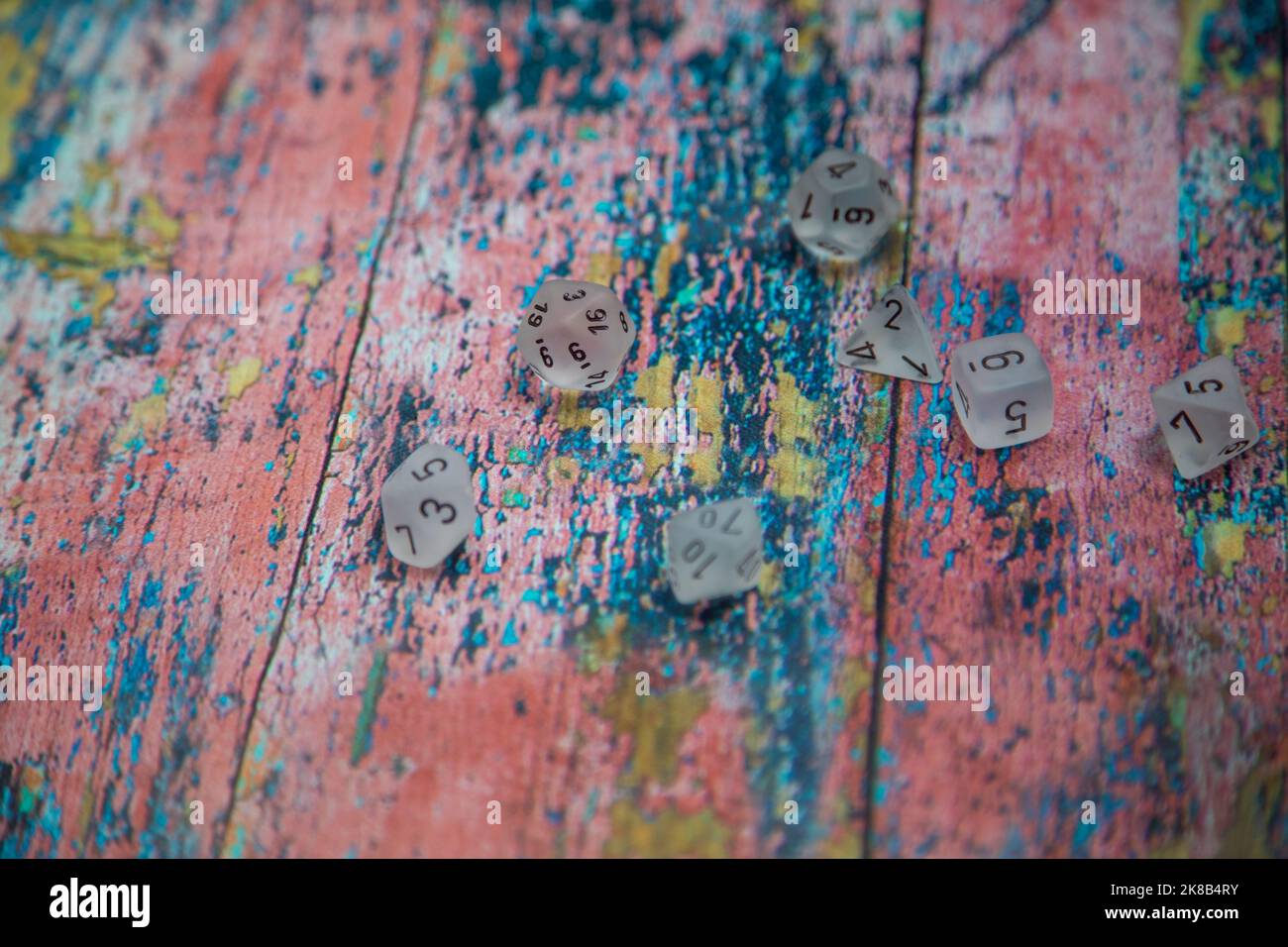 Dice On Colourfull Background Stock Photo