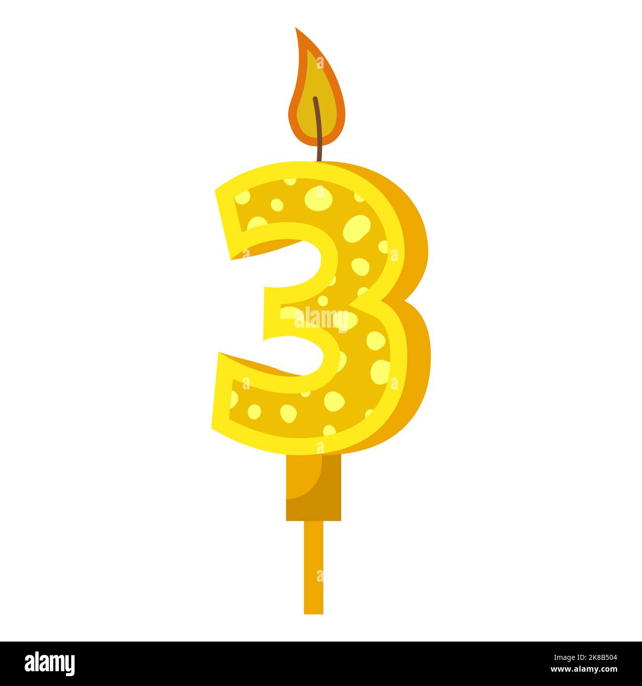 Number three candle Cut Out Stock Images \u0026 Pictures - Page 2 - Alamy, image size:1300x1390