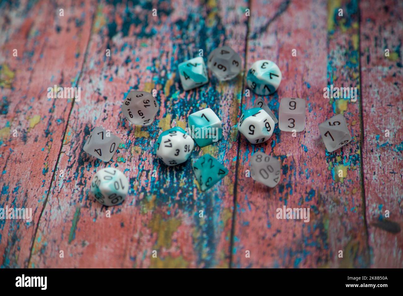Dice On Colourfull Background Stock Photo