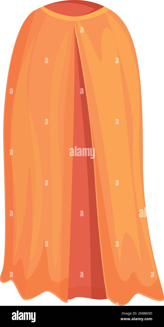 Orange cloak icon cartoon vector. Super hero. King mantle Stock Vector