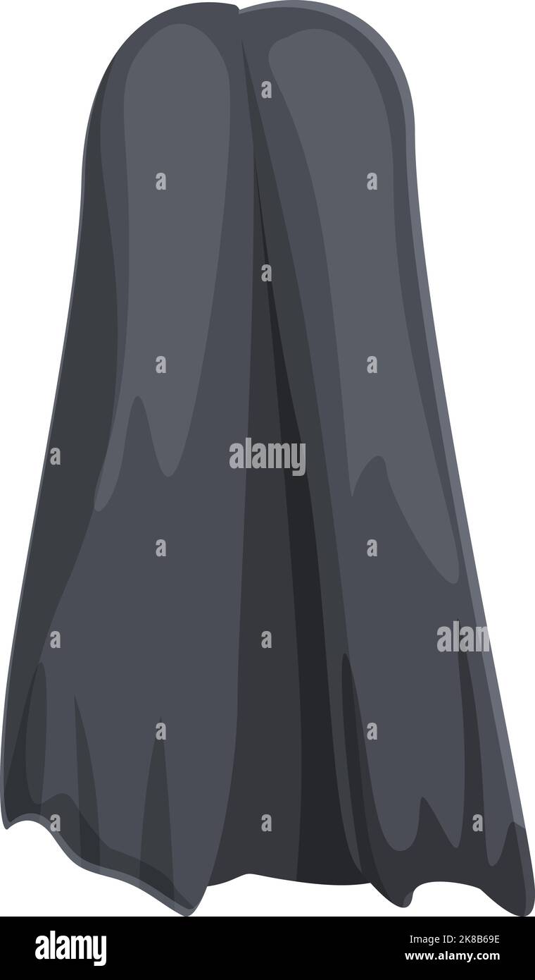 Black cloak icon cartoon vector. Vampire mantle. Kind back Stock Vector