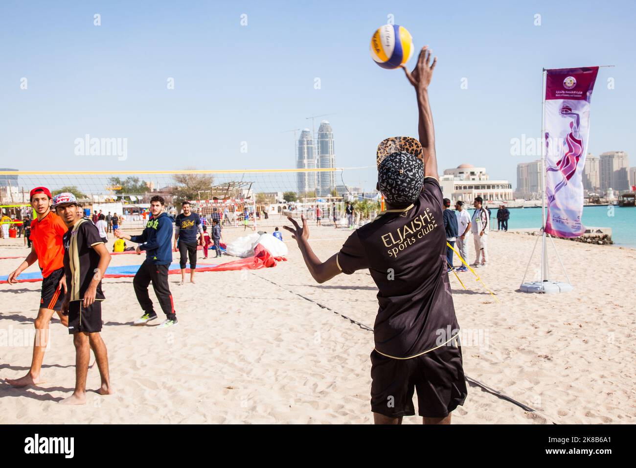Doha ,QatarFebruary 14,2016 Beach volleyball on the occasion of the