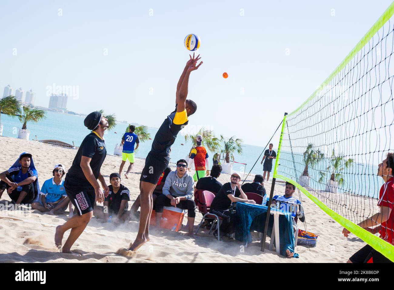 Doha ,QatarFebruary 14,2016 Beach volleyball on the occasion of the
