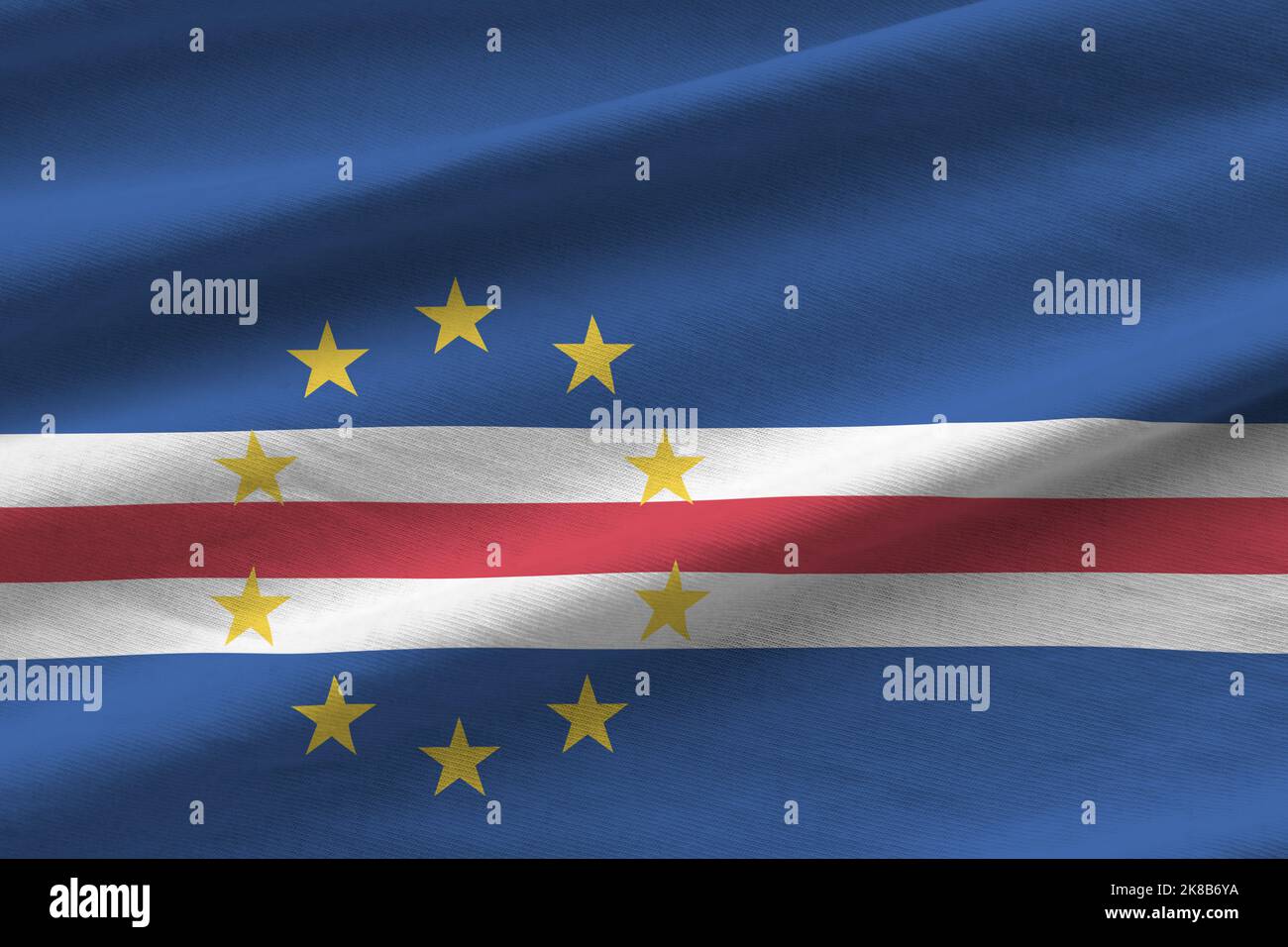 cabo-verde-flag-with-big-folds-waving-close-up-under-the-studio-light