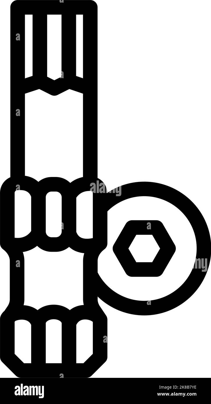 allen wrench screwdriver bit line icon vector illustration Stock Vector