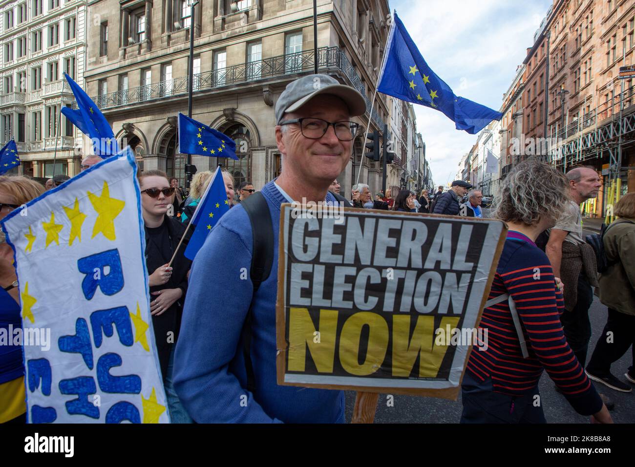 Rejoin March London, England, UK. 22nd Oct, 2022. Protesters march in National ...