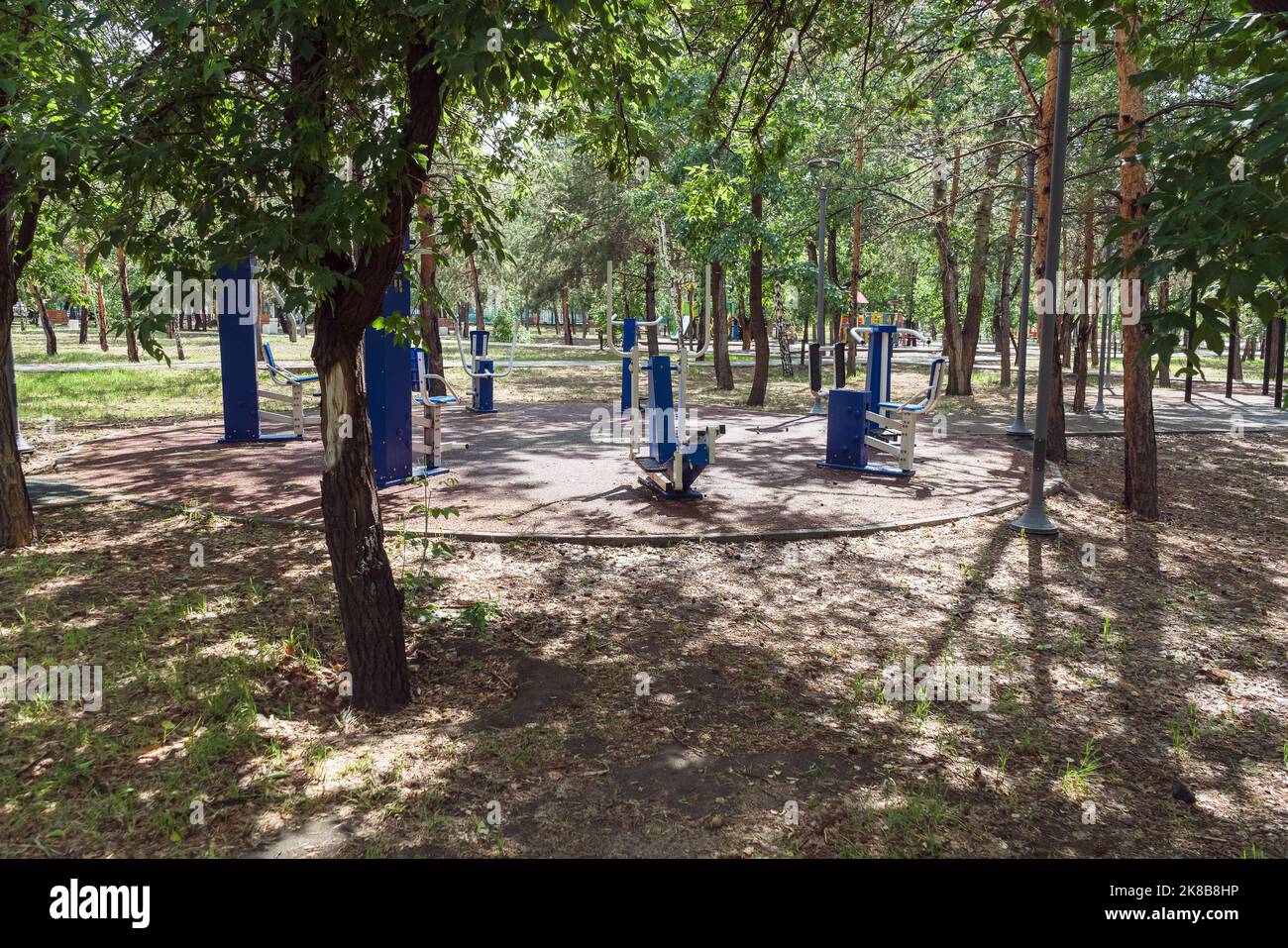 outdoor workout place atthe square of M. Zhusup in Pavlodar Kazakhstan Stock Photo