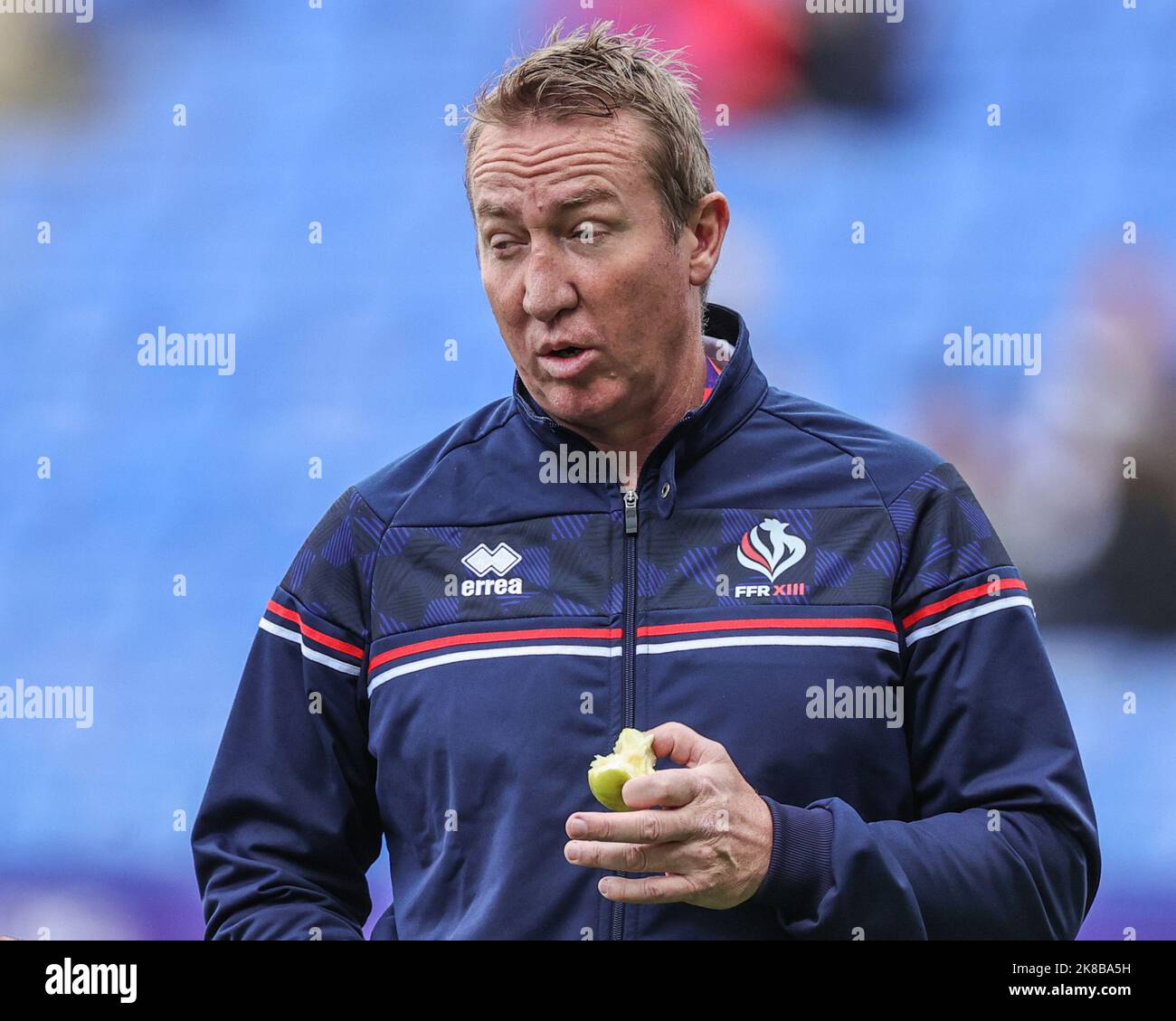 Trent Robinson of the French coaching team during the Rugby League