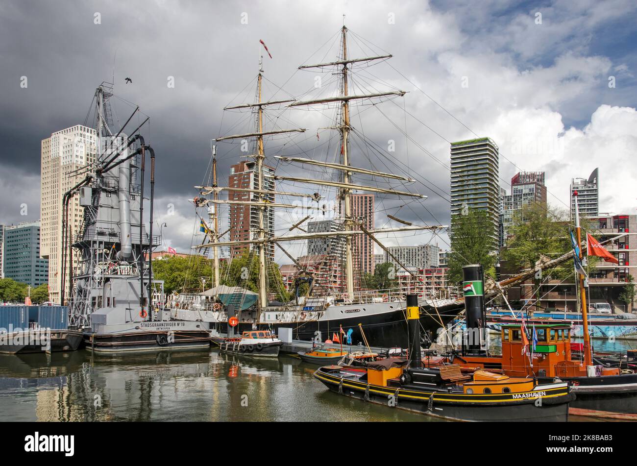 Rotterdam , The Netherlands, September 27, 2022 historic three mast