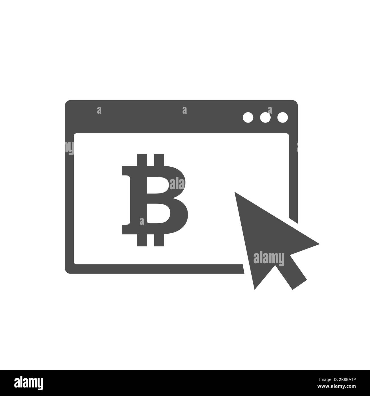 bitcoin digital money silhouette vector icon isolated on white Stock Vector
