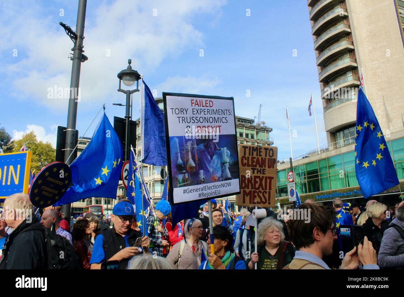 the first ever national rejoin the european union march in central london england UK 22nd october 2022 Stock Photo