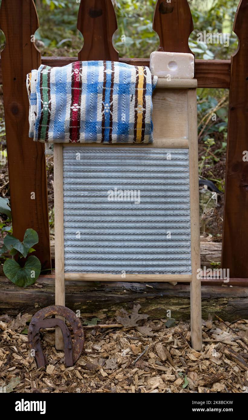 Old, hand, wash board Stock Photo Alamy