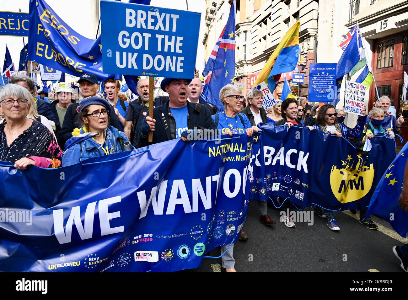 London, UK. National Rejoin March. The first major national pro-European event since 2019. Whitehall,Central London. Credit: michael melia/Alamy Live News Stock Photo