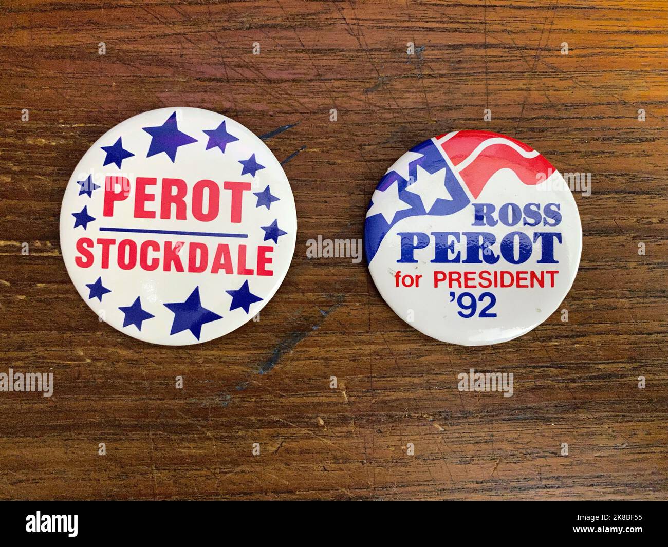 Ross Perot 1992 Campaign Buttons Stock Photo