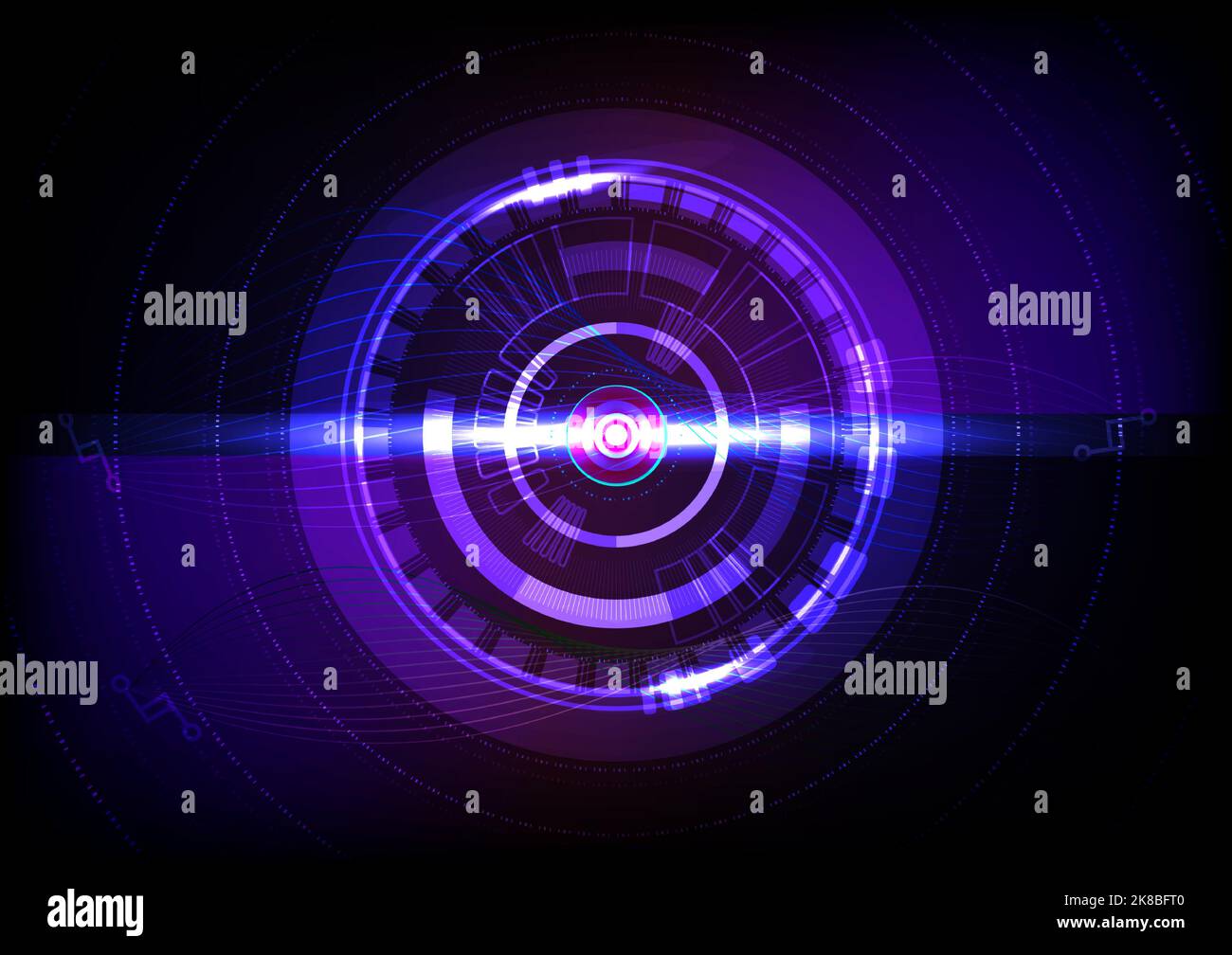 Tech circle electricity power system abstract background futuristic wallpaper graphic design vector illustration Stock Vector