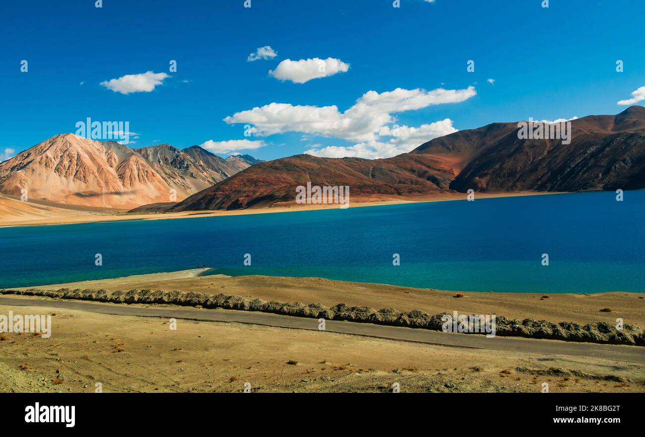 Pangong Lake world’s highest saltwater lake dyed in blue stand in stark