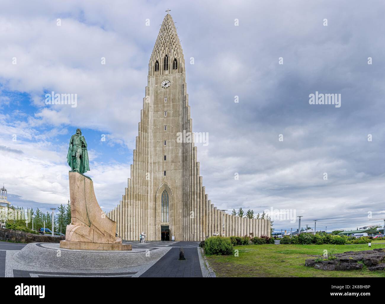 The modern design of the Reykjavík cathedral - shape of a Space Shuttle Stock Photo