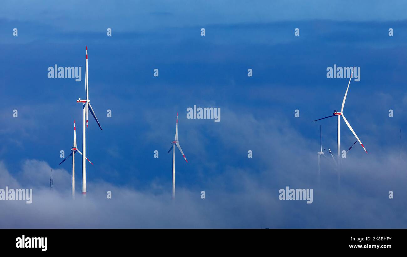 wind energy in the clouds at eisenach germany Stock Photo