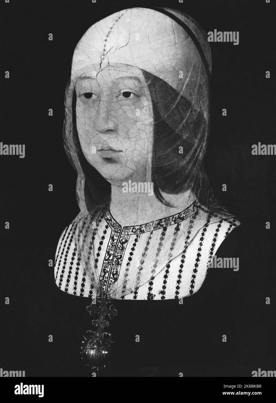 ISABEL LA CATOLICA - 1451/1504. Author: BARTOLOME BERMEJO. Location: PRIVATE COLLECTION. MADRID. SPAIN. Stock Photo