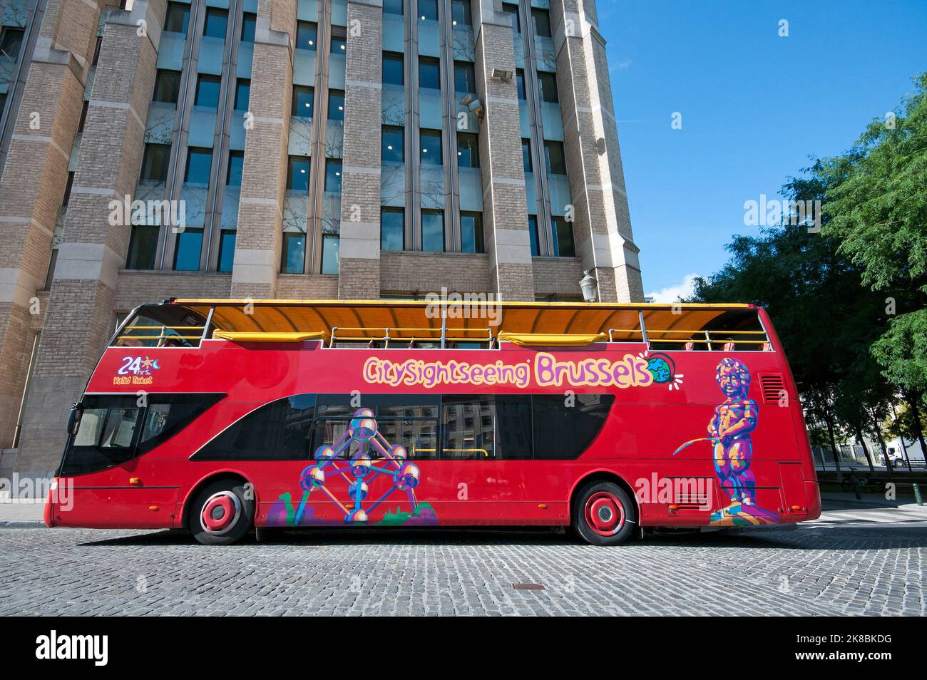 City Sightseeing Brussels tourist bus (hop-on, hop-off) in Brussels, Belgium Stock Photo