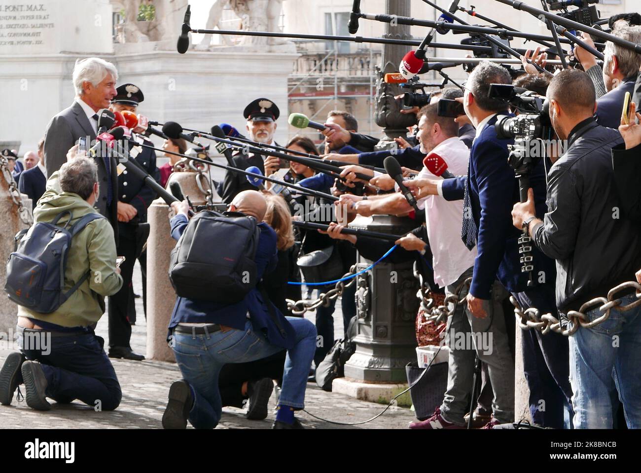 New Italian Minister of Sport Andrea Abodi talks to the press outside  Palazzo del Quirinale after his oath, Rome, Italy, October 22 2022. (Photo  by Elisa Gestri/SIPA USA Stock Photo - Alamy