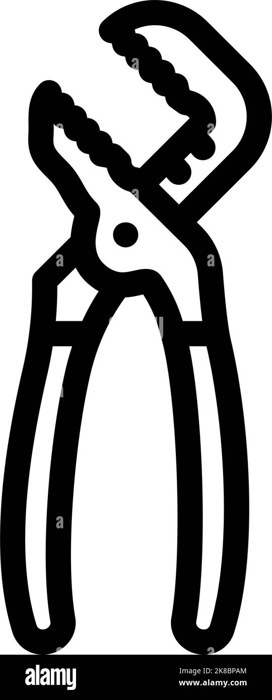 tongue groove pliers line icon vector illustration Stock Vector Image