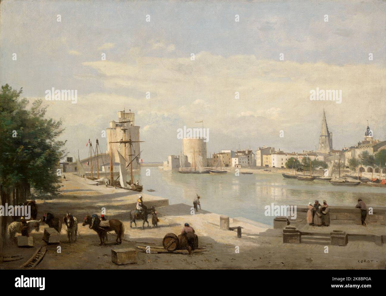 The Harbor of La Rochelle. JeanBaptisteCamille Corot. 1851 Stock Photo Alamy