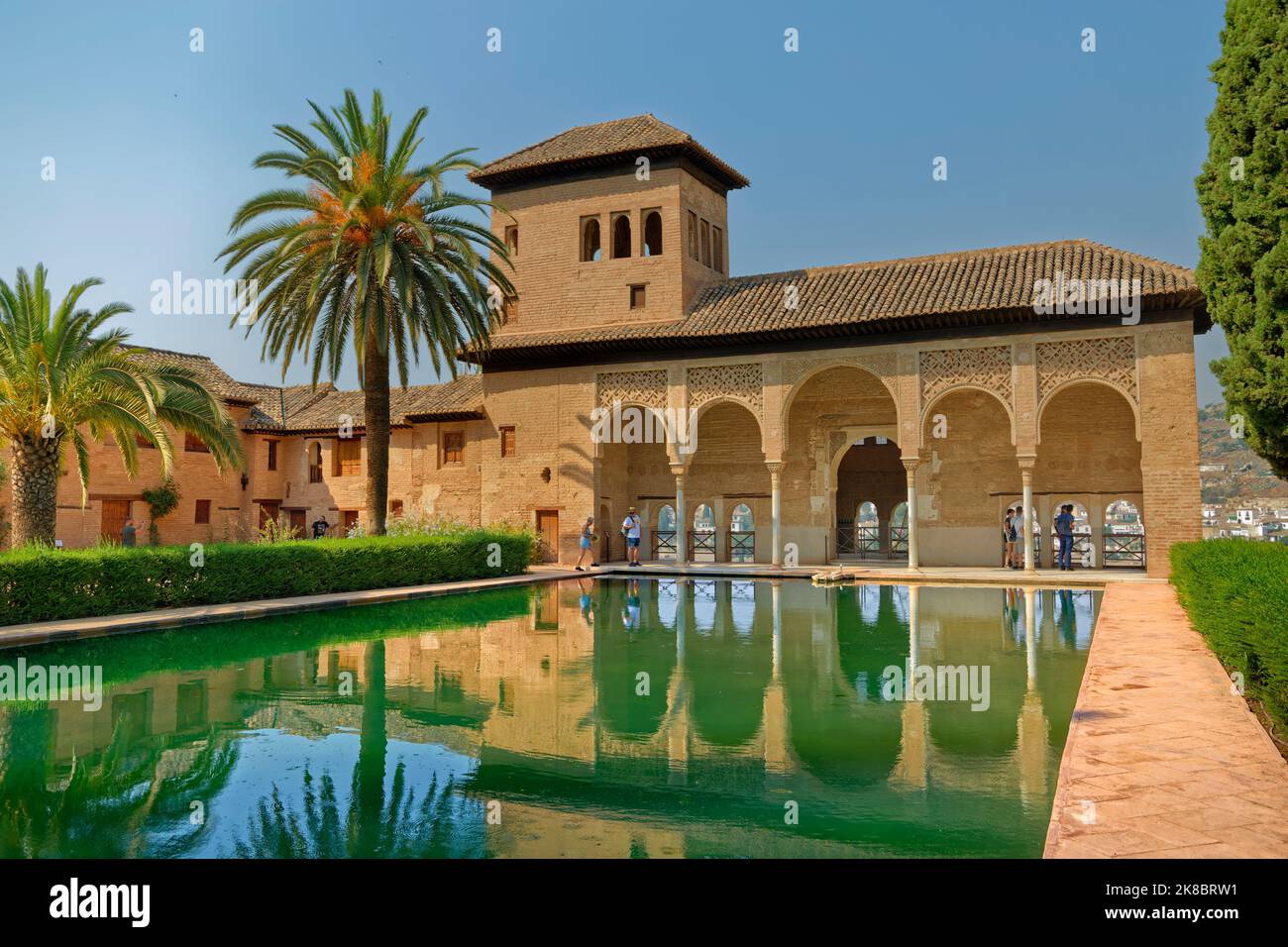 The Palace of El Partal, one of the lesser palaces of the Nasrid Alhambra Palace complex at Granada, Andalucia, Spain. Stock Photo