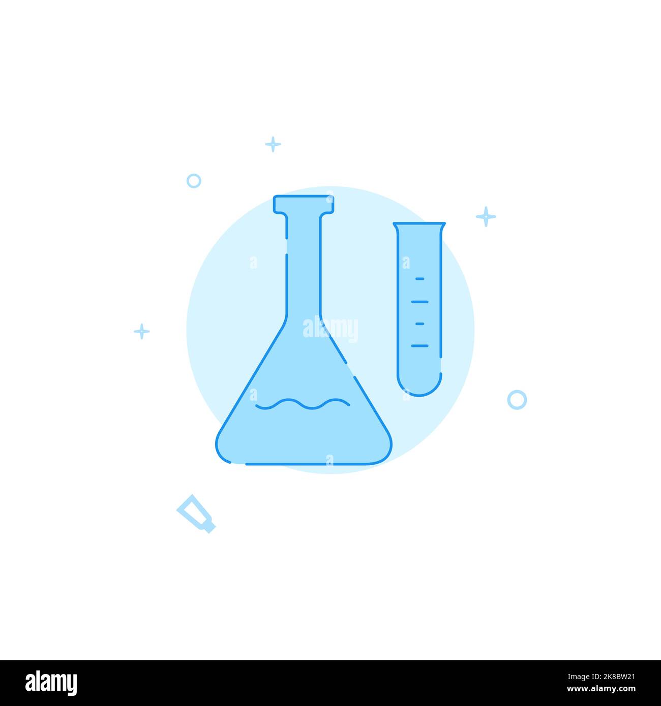 Laboratory glassware retort vector icon. Flat illustration. Filled line ...