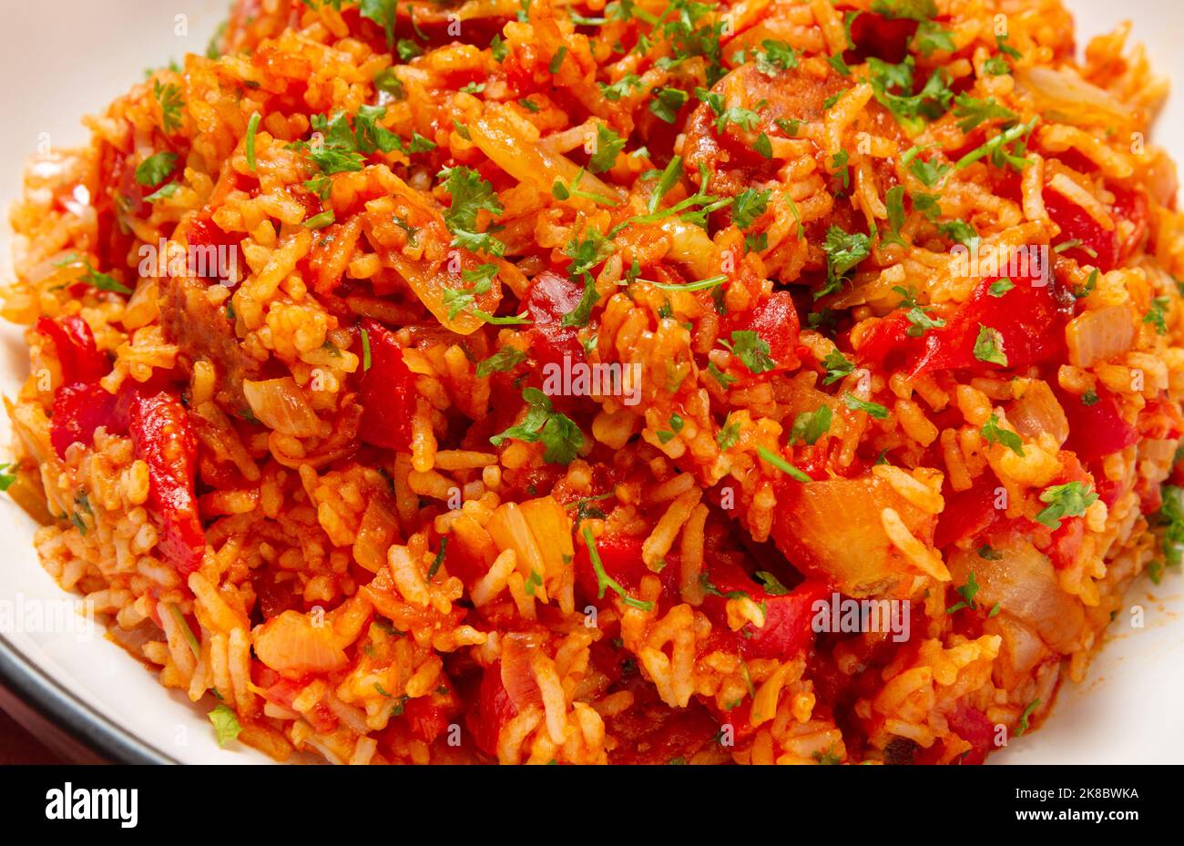 tomato chorizo rice Stock Photo Alamy