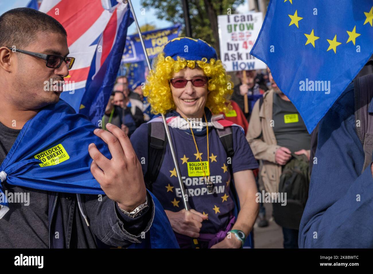 London, UK. 22 Oct 2022. Thousands march in the National Rejoin March ...