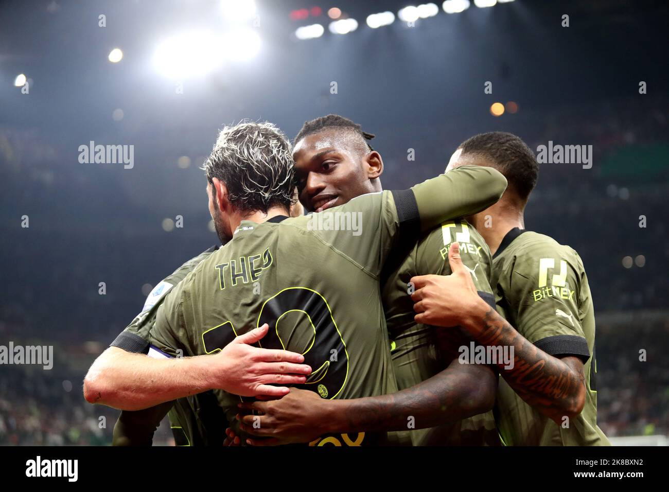 Rafael Leao of Ac Milan celebrates after scoring his team's fourth goal ...