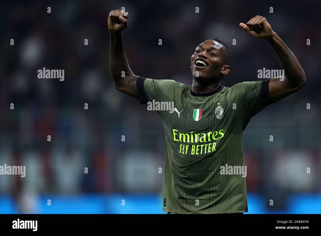 Rafael Leao of Ac Milan celebrates after scoring his team's fourth goal ...
