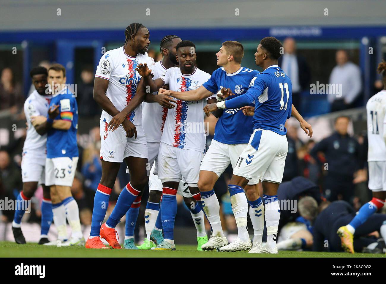 Everton UK 22nd Oct 2022 Tempers Flare From Both Teams Premier everton-uk-22nd-oct-2022-tempers-flare-from-both-teams-premier