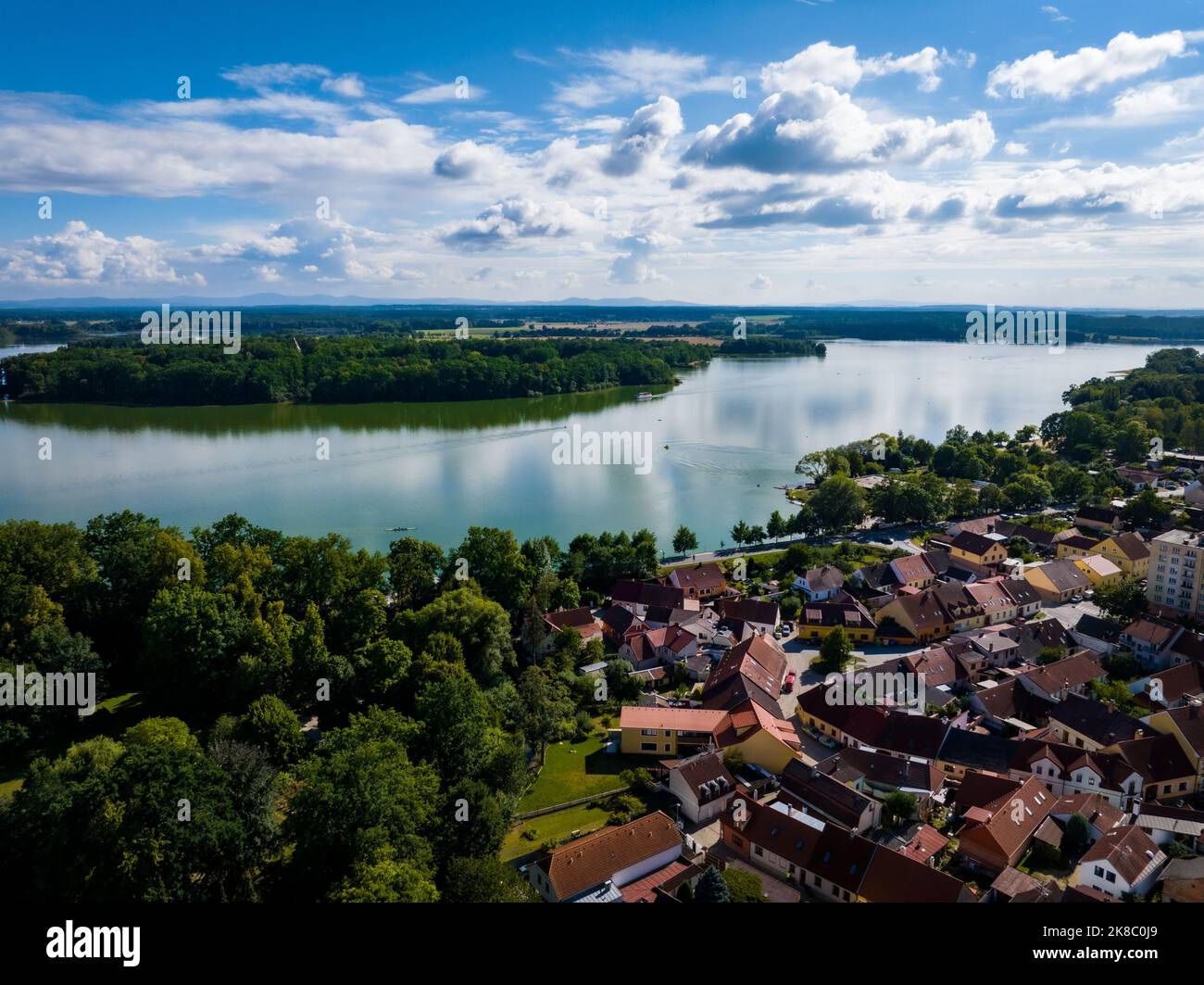 Czechia. Aerial View of Trebon. Trebon is Historical Town in South ...