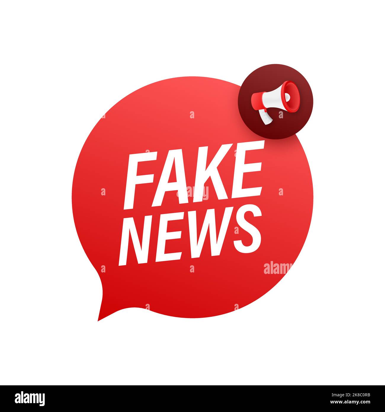 Fake news megaphone, electronic internet fraud. Vector illustration ...