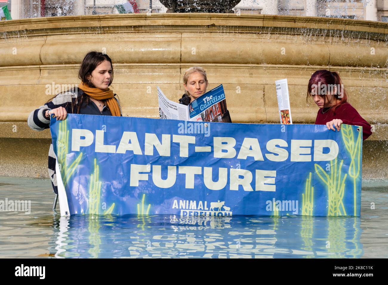 London, UK. 22 October 2022. Animal rights activists Animal Rebellion