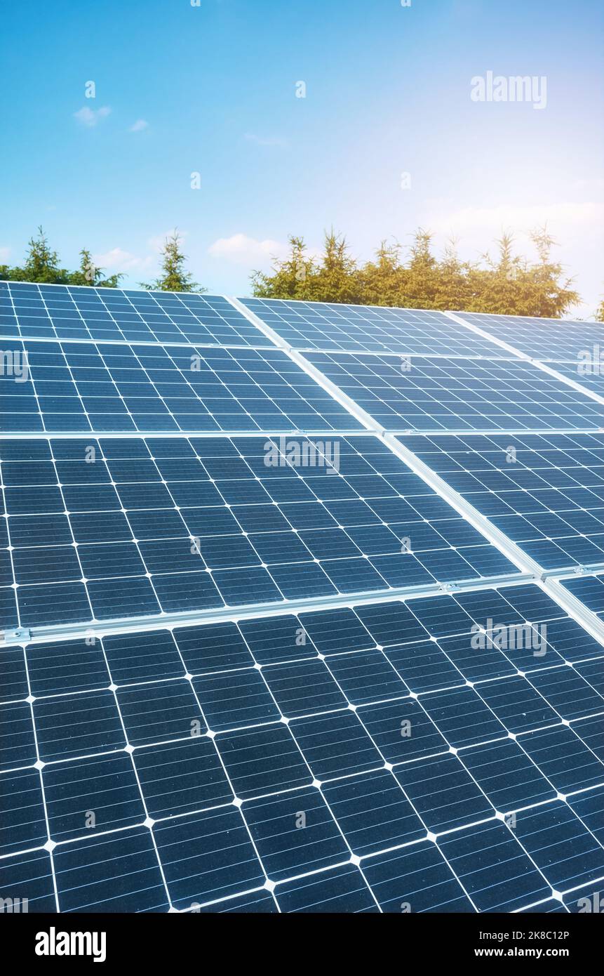 Photovoltaic modules on a sunny day. Stock Photo