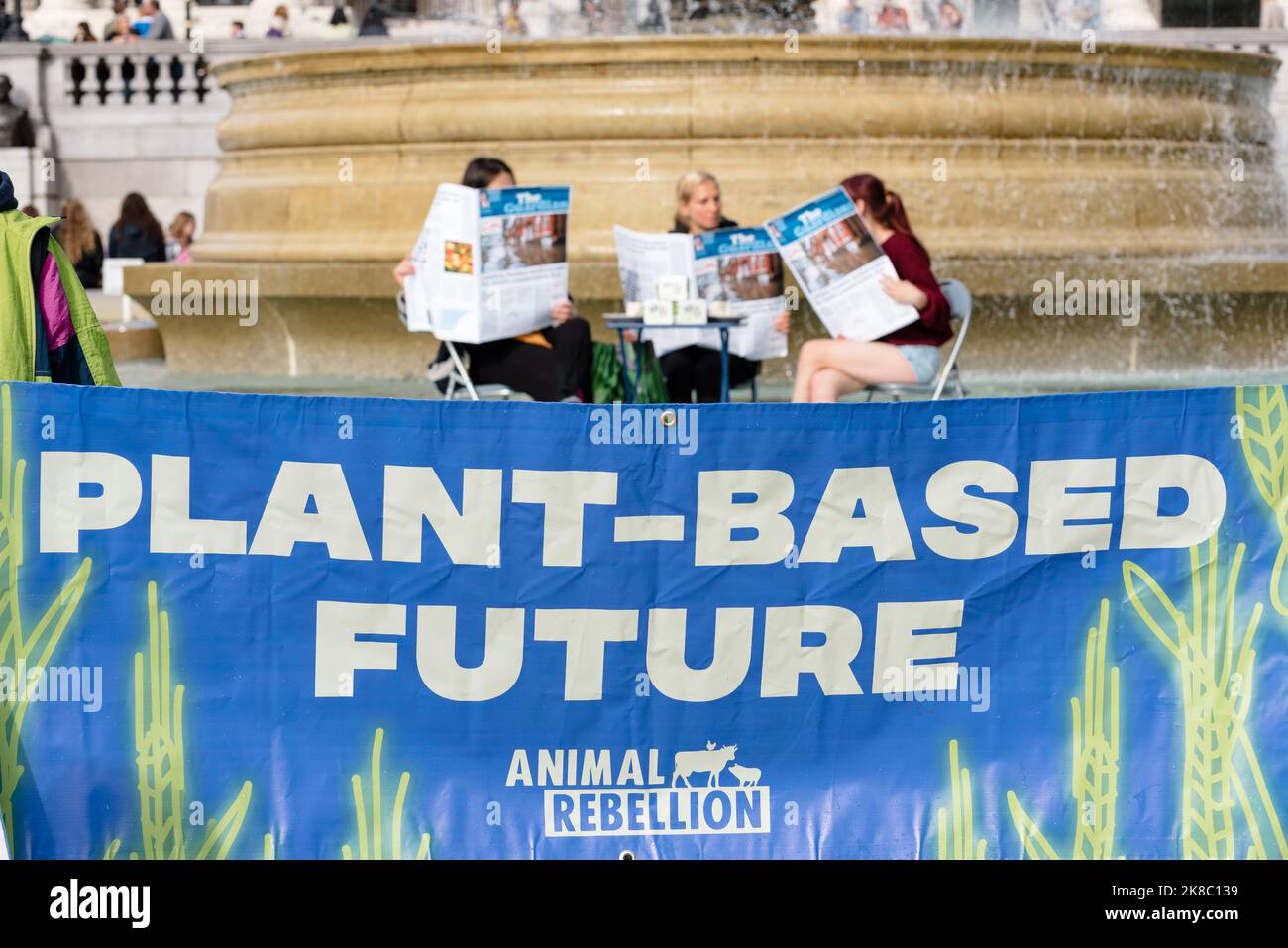 London, UK. 22 October 2022. Animal rights activists Animal Rebellion