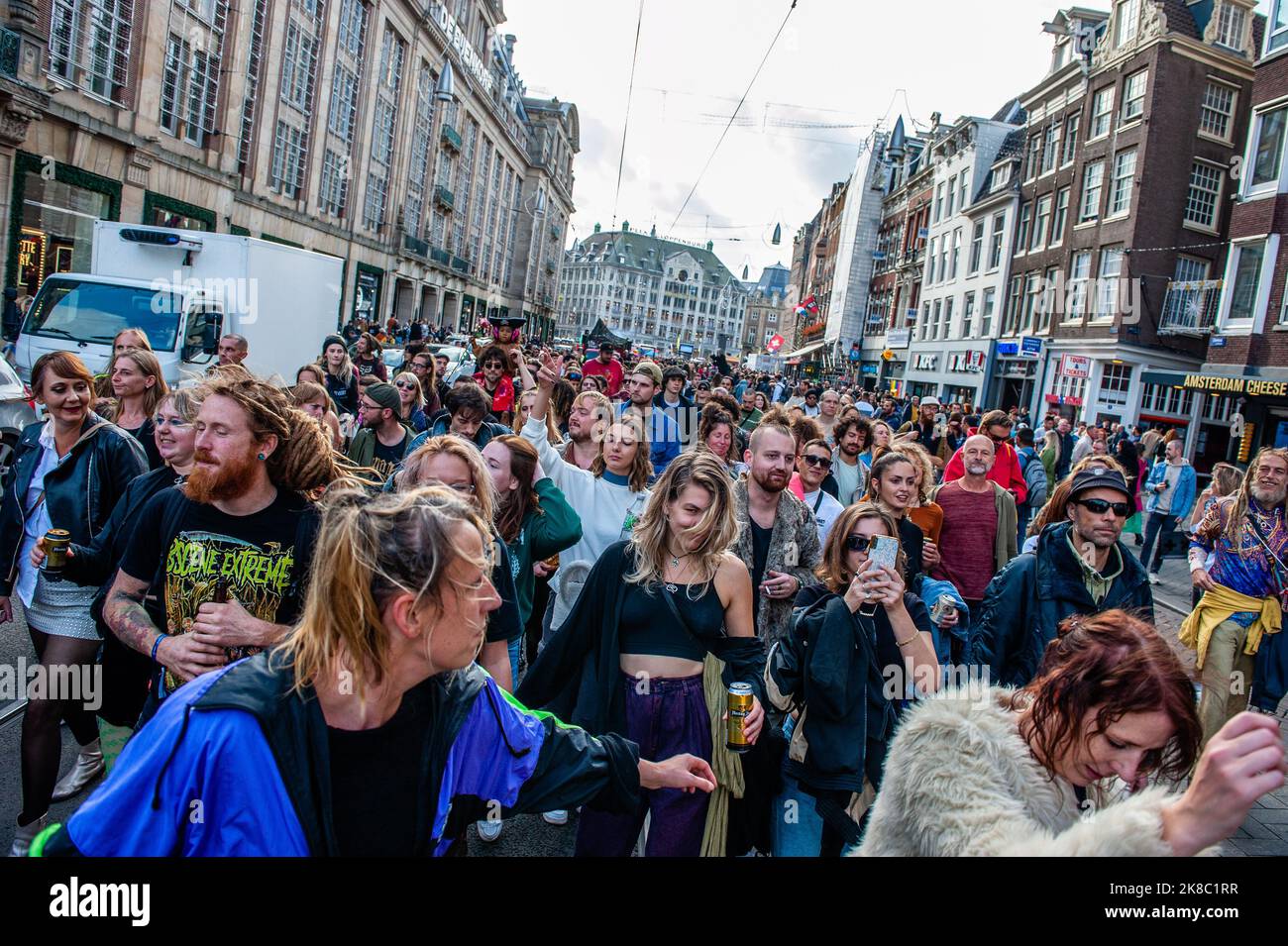 Protesters are seen dancing and having a great time during the 
