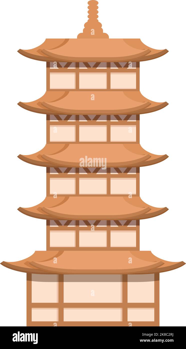 China pagoda icon cartoon vector. Asian house. City temple Stock Vector