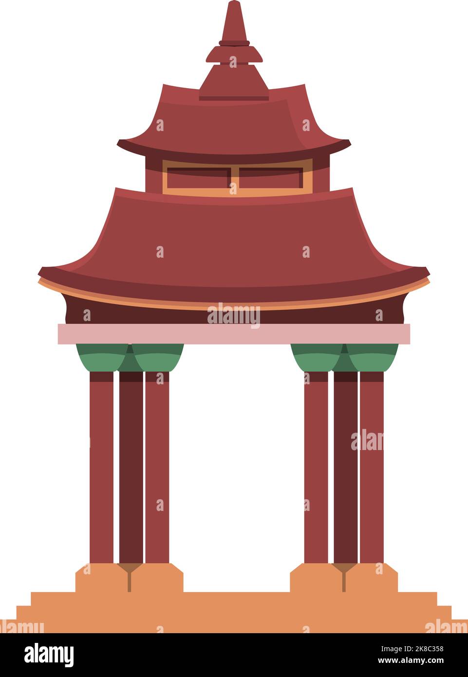 Asian pagoda icon cartoon vector. China building. City temple Stock Vector