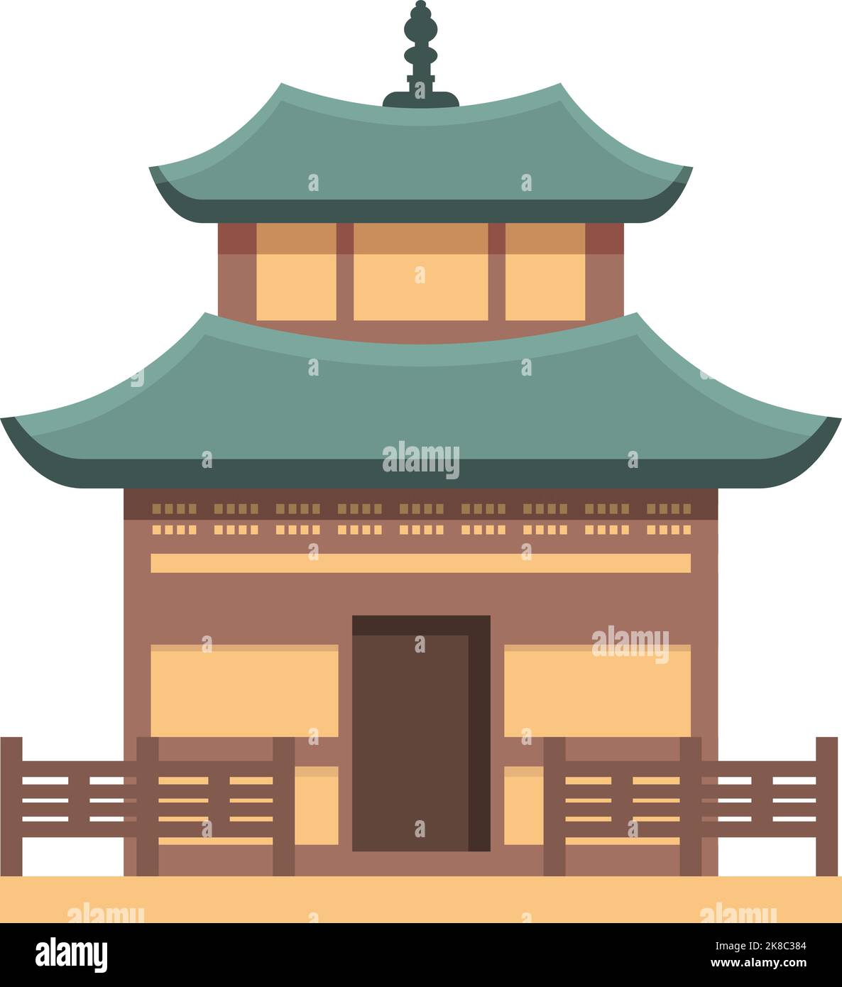 Pagoda house icon cartoon vector. China building. City temple Stock Vector
