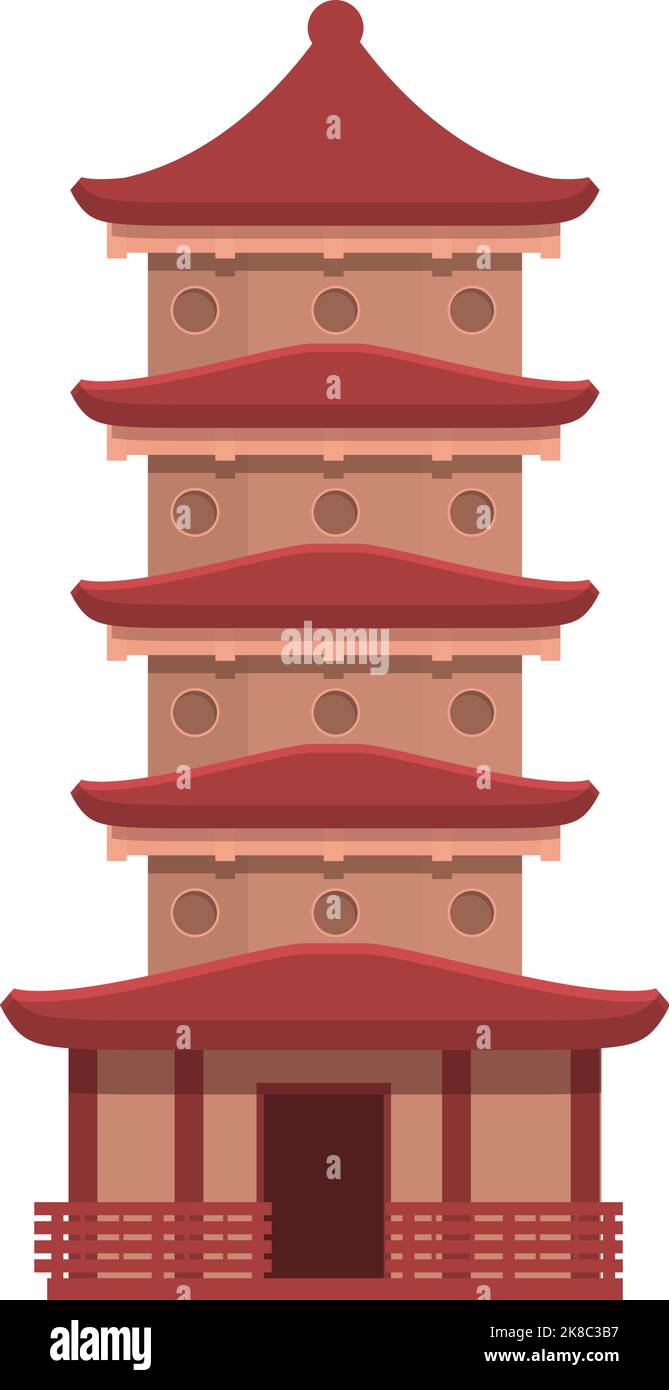 Palace pagoda icon cartoon vector. China house. City temple Stock Vector