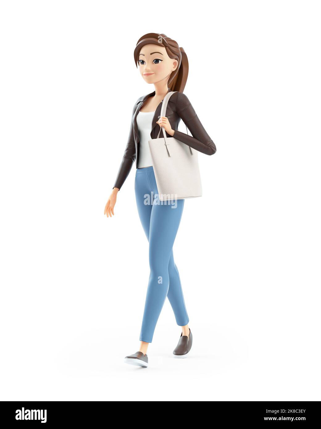 Cartoon woman walking hi-res stock photography and images - Alamy