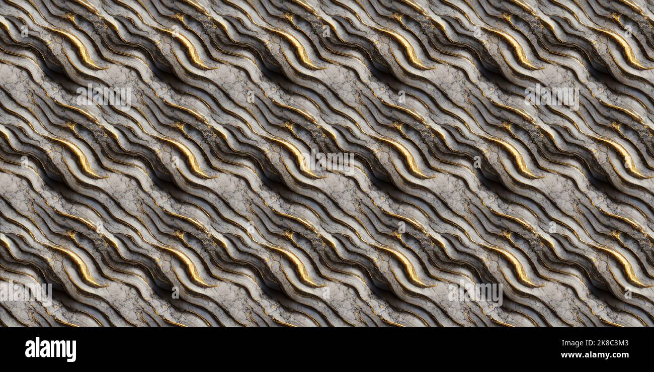 White marble with gold lines, decorative seamless texture pattern ...