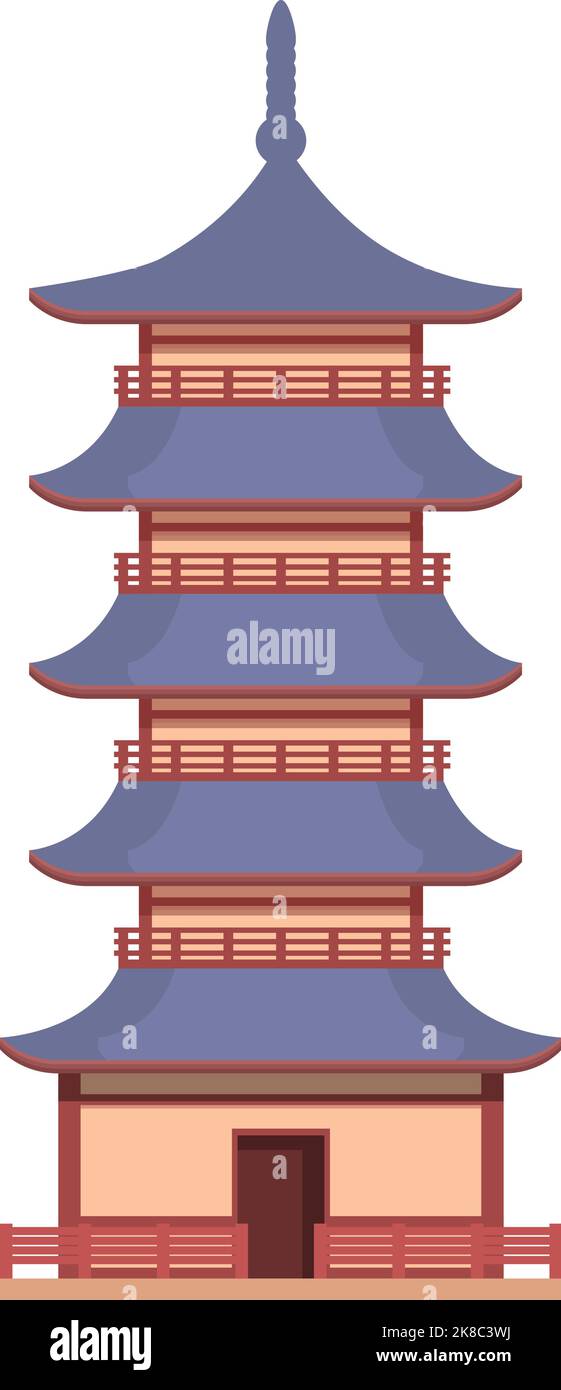 Ancient pagoda icon cartoon vector. China building. City temple Stock Vector