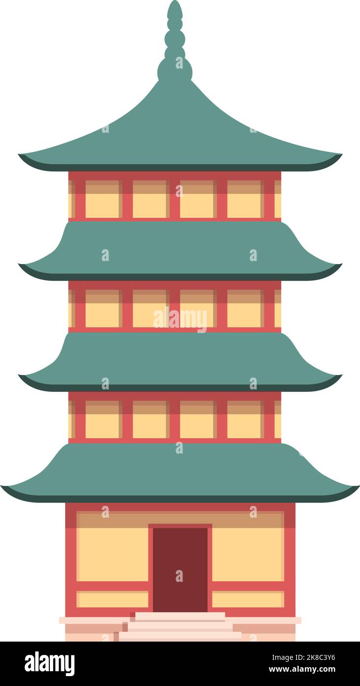 Nature pagoda icon cartoon vector. Chinese building. City temple Stock Vector
