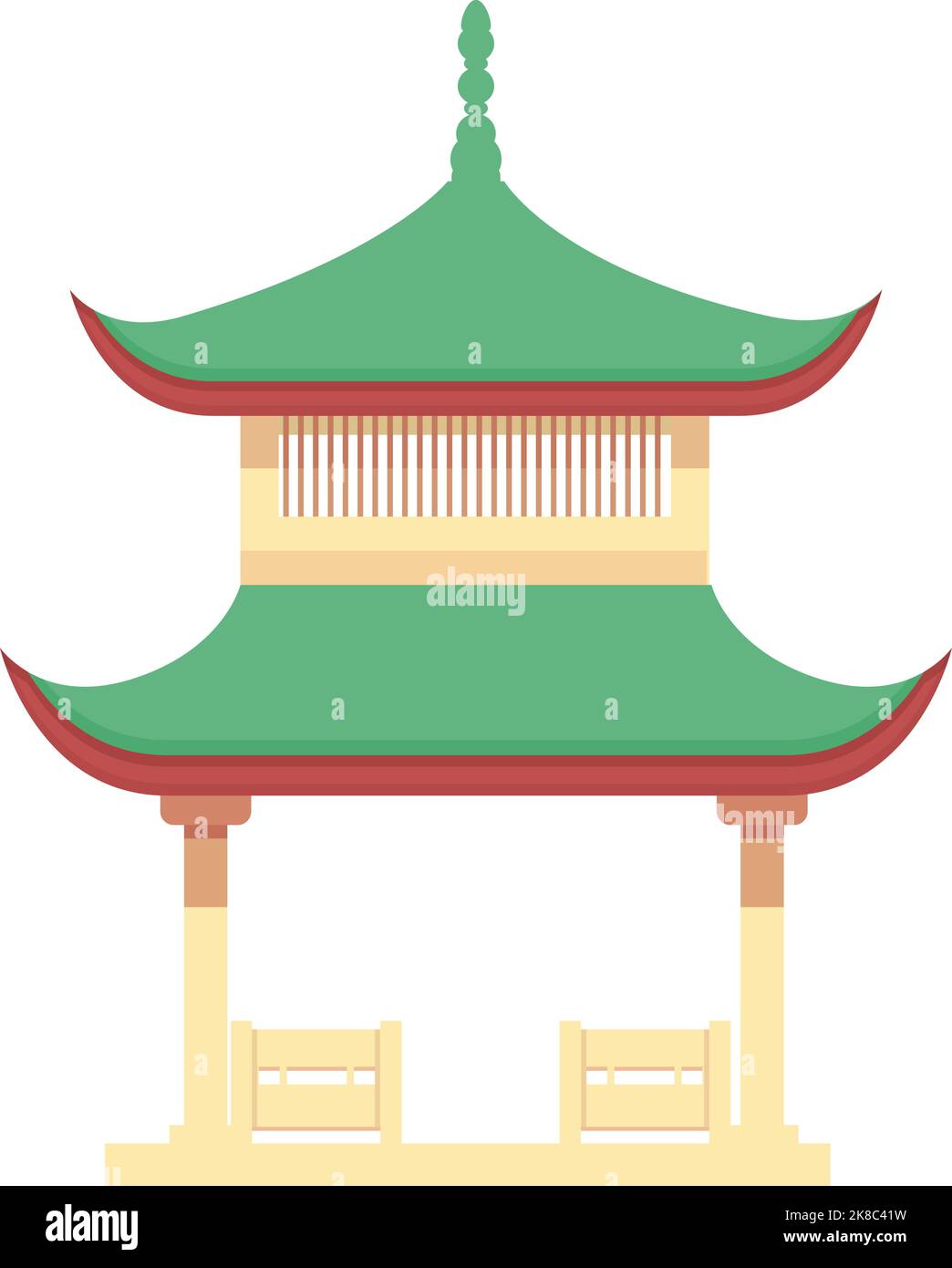 Wood pagoda icon cartoon vector. China temple. Asian building Stock Vector