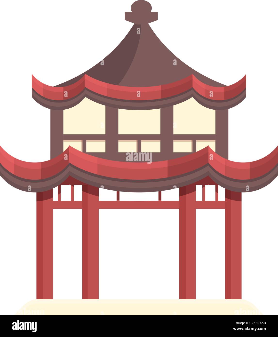 Shrine pagoda icon cartoon vector. China building. City temple Stock Vector